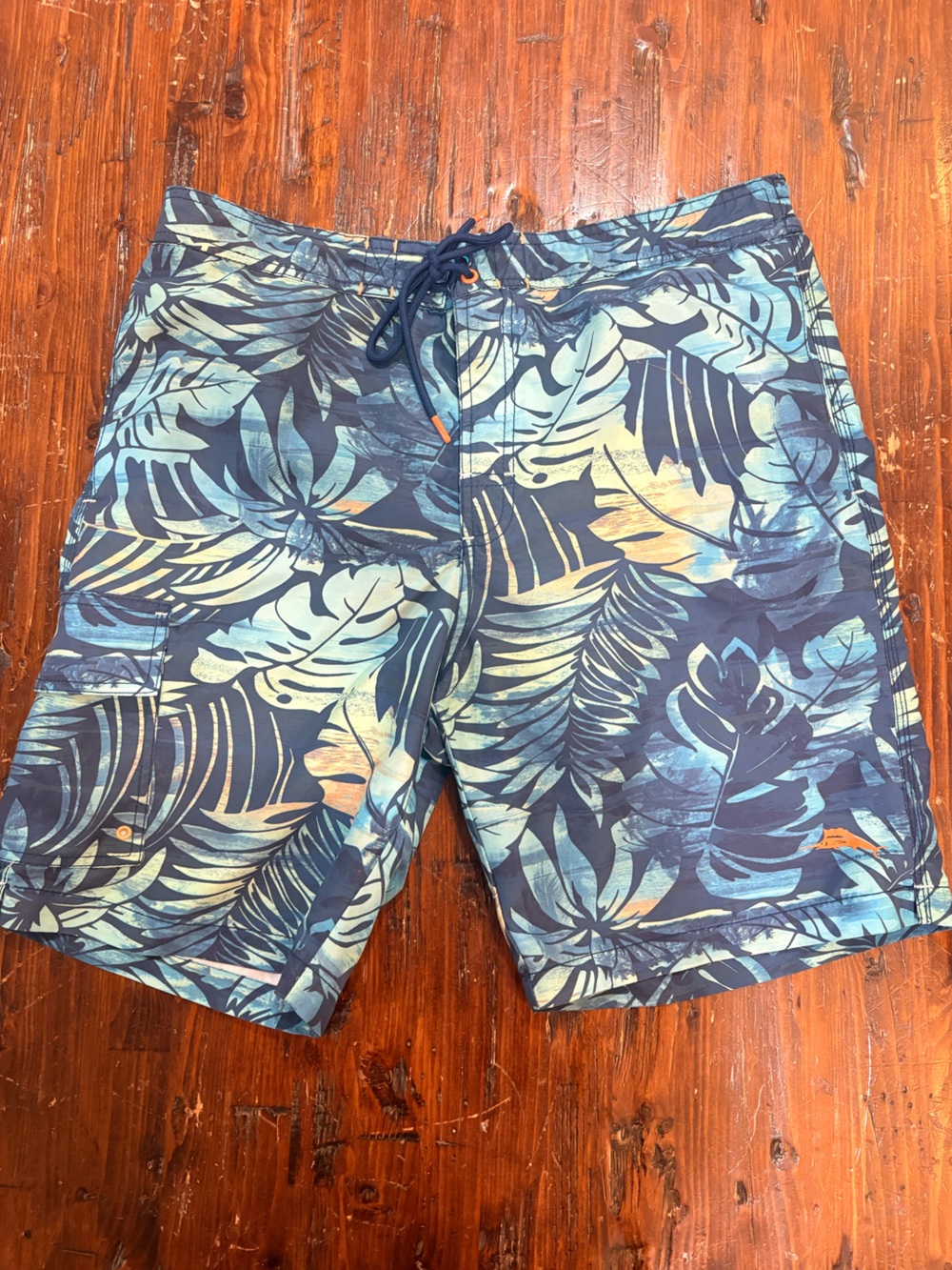 Men's Tommy Bahama Blue Tropical Swim Trunks Medium